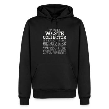 Collecteur de déchets à vélo - Sweat à capuche Premium bio Homme - noir - Devant - Nico (187cm)