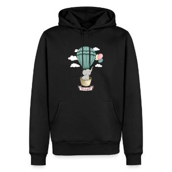 Bébé éléphant avec le dicton: C’est une fille - Sweat à capuche Premium bio Homme - noir - Devant - Nico (187cm)