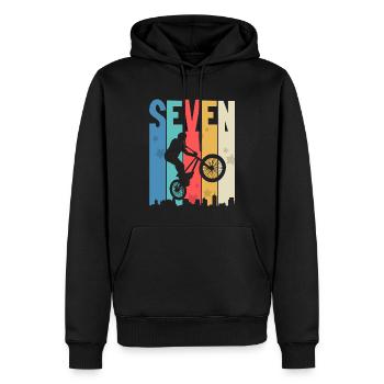 7 birthday 7 years Bmx children's birthday party - Men’s Premium Organic Hoodie - black - Front - Nico (187cm)