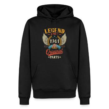Légende depuis 1961 Vintage Cadeau d’anniversaire - Sweat à capuche Premium bio Homme - noir - Devant - Nico (187cm)