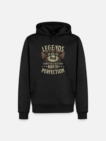 Fødselsdagsgave til fødte legender fra 1961 - Herre Premium økologisk hoodie - sort