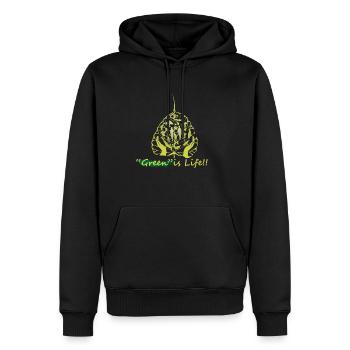 The leaf is life - Men’s Premium Organic Hoodie - black - Front - Nico (187cm)