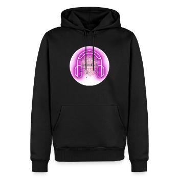 Excuse me - Männer Premium Bio Hoodie - Schwarz - Vorne - Nico (187cm)