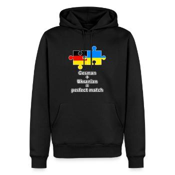 German Ukranian Puzzle - Men’s Premium Organic Hoodie - black - Front - Nico (187cm)