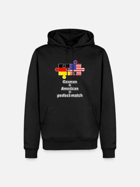German American Puzzle - Men’s Premium Organic Hoodie - black