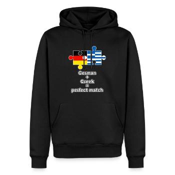 German Greek Puzzle - Männer Premium Bio Hoodie - Schwarz - Vorne - Nico (187cm)