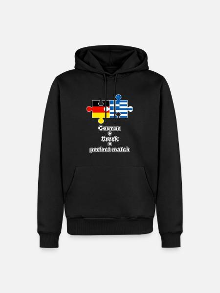 German Greek Puzzle - Men’s Premium Organic Hoodie - black