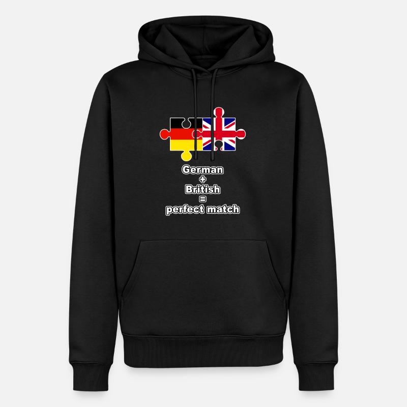 German British Puzzle - Männer Premium Bio Hoodie - Schwarz