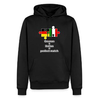 Puzzle germano-italien - Sweat à capuche Premium bio Homme - noir - Devant - Nico (187cm)