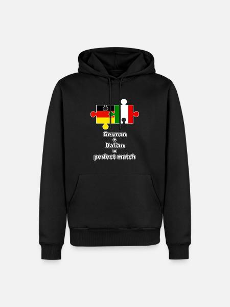 German Italian Puzzle - Men’s Premium Organic Hoodie - black