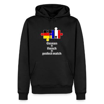 German French Puzzle - Men’s Premium Organic Hoodie - black - Front - Nico (187cm)