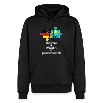German Kazakh Puzzle - Men’s Premium Organic Hoodie - black - Front - Nico (187cm)