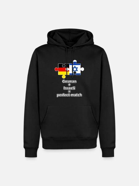 German Israeli Puzzle - Men’s Premium Organic Hoodie - black