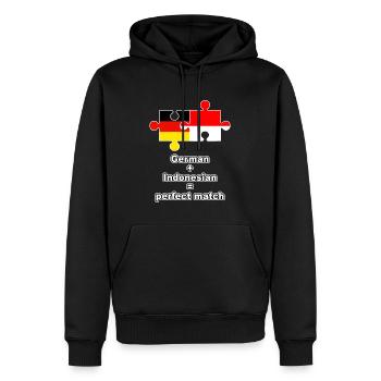 Puzzle indonésien allemand - Sweat à capuche Premium bio Homme - noir - Devant - Nico (187cm)