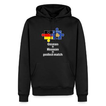 German Kosovan Puzzle - Männer Premium Bio Hoodie - Schwarz - Vorne - Nico (187cm)