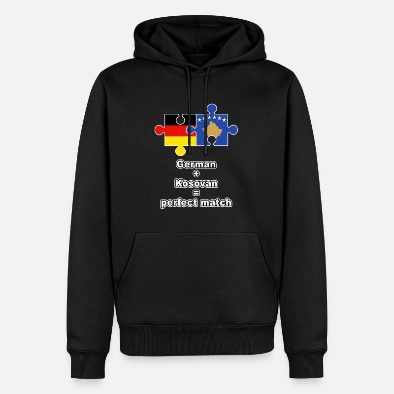 German Kosovan Puzzle - Männer Premium Bio Hoodie - Schwarz