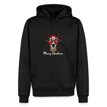 Merry Christmas Reindeer Xmas Family Men Women - Männer Premium Bio Hoodie - Schwarz - Vorne - Nico (187cm)