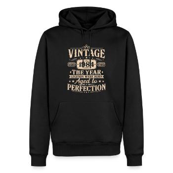 Vintage 1984 Vintage cadeau d’anniversaire - Sweat à capuche Premium bio Homme - noir - Devant - Nico (187cm)