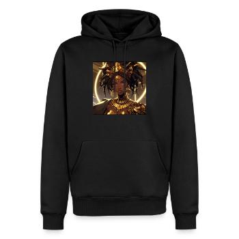 Futuristic Nubian Warrior - Men’s Premium Organic Hoodie - black - Front - Nico (187cm)