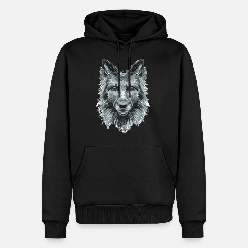 chien - Sweat à capuche Premium bio Homme - noir