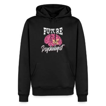 Futur psychologue - Thérapie Psychologie Cerveau - Sweat à capuche Premium bio Homme - noir - Devant - Nico (187cm)