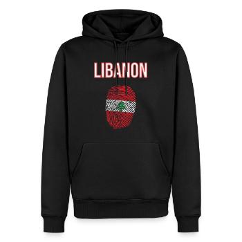 Libanon Fingerabdruck - Männer Premium Bio Hoodie - Schwarz - Vorne - Nico (187cm)