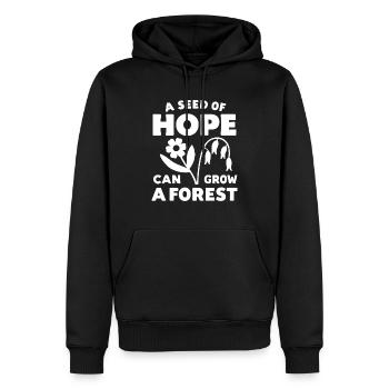 Hope Forest Flowers Saying - Men’s Premium Organic Hoodie - black - Front - Nico (187cm)