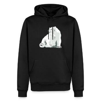 Eisbär - Männer Premium Bio Hoodie - Schwarz - Vorne - Nico (187cm)