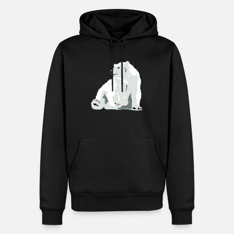 Eisbär - Männer Premium Bio Hoodie - Schwarz