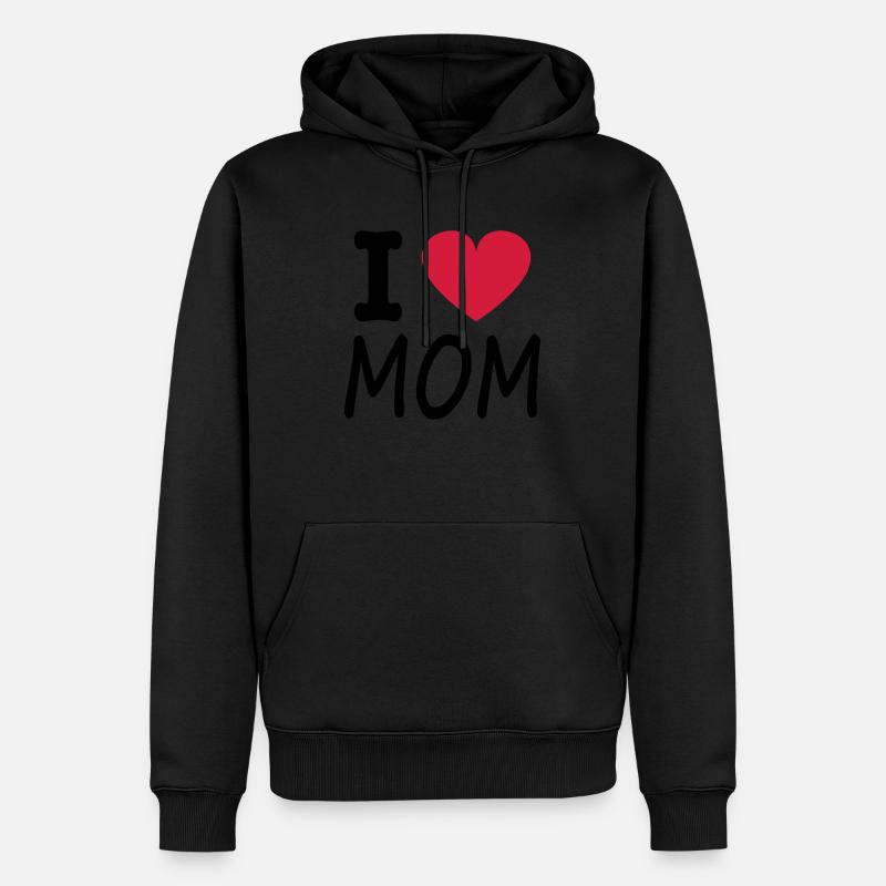 i love mom - Sweat à capuche Premium bio Homme - noir