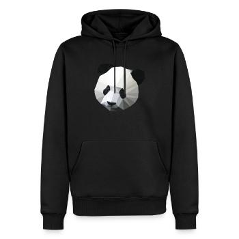 Polygon Panda - Männer Premium Bio Hoodie - Schwarz - Vorne - Nico (187cm)