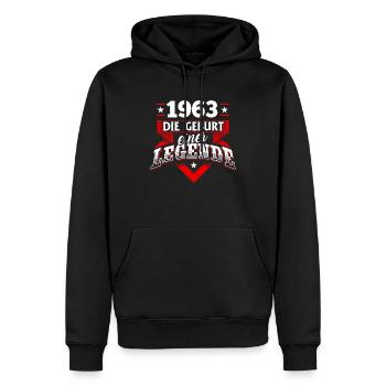 1963 Geburtstag Geburtstagsgeschenk Legende - Männer Premium Bio Hoodie - Schwarz - Vorne - Nico (187cm)