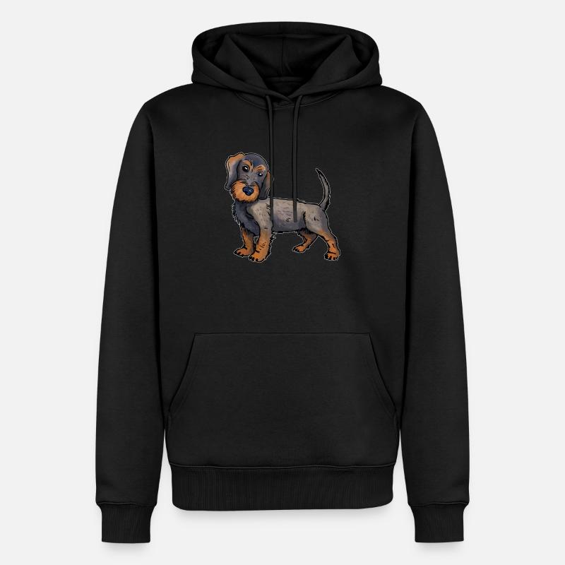 Rauhaardackel - Männer Premium Bio Hoodie - Schwarz