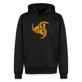 triple corne or antique - Sweat à capuche Premium bio Homme - noir - Devant - Nico (187cm)