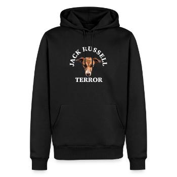 Jack Russell terror white - Männer Premium Bio Hoodie - Schwarz - Vorne - Nico (187cm)