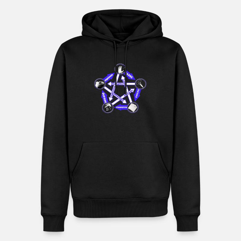 Rock Paper Scissors lizard spock da CustomStyle - Felpa con cappuccio ecologica premium da uomo - nero