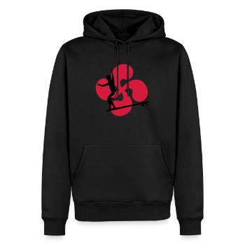 Basque Surf - Men’s Premium Organic Hoodie - black - Front - Nico (187cm)
