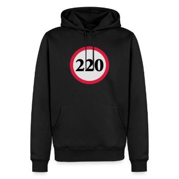 geschwindigkeitstafel_220 - Männer Premium Bio Hoodie - Schwarz - Vorne - Nico (187cm)