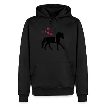 Horse with Hearts - Men’s Premium Organic Hoodie - black - Front - Nico (187cm)