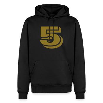 5 - Männer Premium Bio Hoodie - Schwarz - Vorne - Nico (187cm)