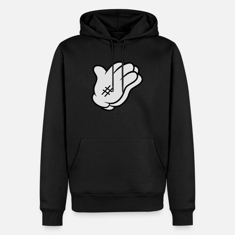 Comic Hand Pray - Männer Premium Bio Hoodie - Schwarz