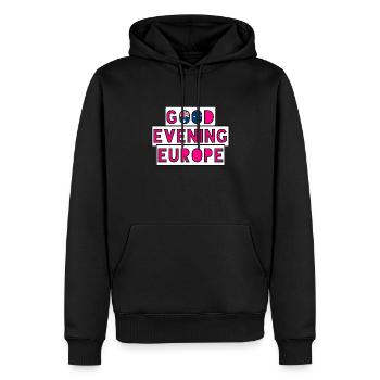 Guten Abend Europa - Männer Premium Bio Hoodie - Schwarz - Vorne - Nico (187cm)