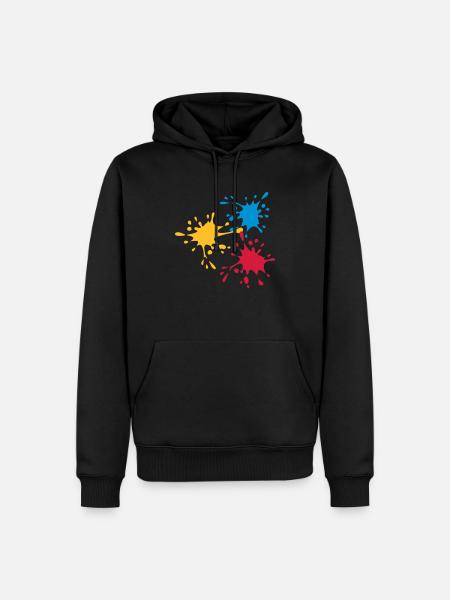 Farbe - Männer Premium Bio Hoodie - Schwarz