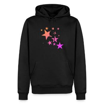 Tapis étoile orange coloré coloré étoile - Sweat à capuche Premium bio Homme - noir - Devant - Nico (187cm)