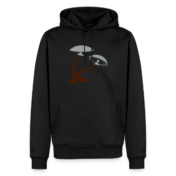 pilze_02 - Men’s Premium Organic Hoodie - black - Front - Nico (187cm)
