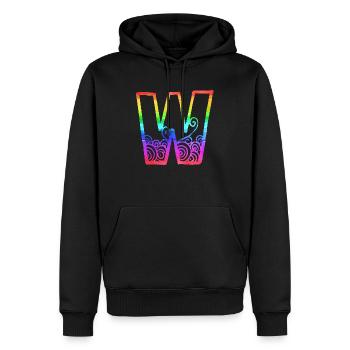regenbogen w - Männer Premium Bio Hoodie - Schwarz - Vorne - Nico (187cm)
