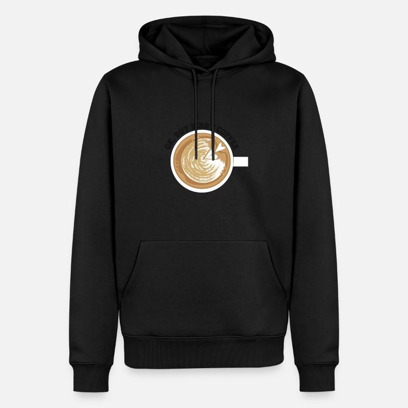 OK, but first Coffee! - Männer Premium Bio Hoodie - Schwarz