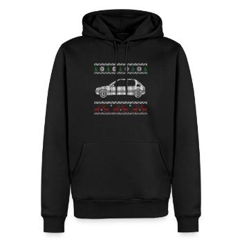 205 Strickpullover Weihnachten - Männer Premium Bio Hoodie - Schwarz - Vorne - Nico (187cm)