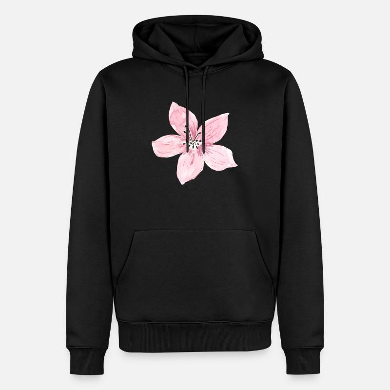 Blüte - Männer Premium Bio Hoodie - Schwarz