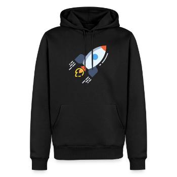 Fliegende Rakete Raumschiff. Geschenk - Männer Premium Bio Hoodie - Schwarz - Vorne - Nico (187cm)